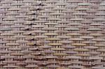 Thai Handcraft Of Bamboo Weave Pattern Stock Photo