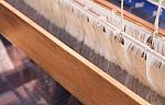 Thai Silk On The Loom Stock Photo