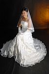 Thai Woman In Wedding Dress Stock Photo