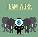 The Blue Eye Leadership With Teamwork Stock Photo