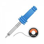 The Blue Soldering With Solder Wire Isolated Is Equipment Stock Photo