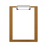 The Brown Wooden Clipboard Isolated For Note In Office Stock Photo