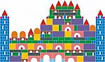 The Castle Of Colored Cubes Stock Photo