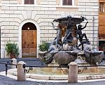 The Fontana Delle Tartarughe (the Turtle Fountain) In Rome Stock Photo