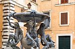 The Fontana Delle Tartarughe (the Turtle Fountain) In Rome Stock Photo
