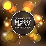 The Merry Christmas And Happy New Year Gold Bokeh Background Stock Photo