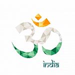 The Om - Symbol Of Hinduism  Icon And Polygon Style Stock Photo