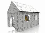 The Puzzle House Stock Photo
