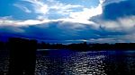 The Sky And River In Twilight Stock Photo