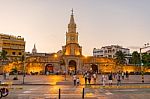 The Torre Del Reloj, Or Clock Tower In Cartagena, Colombia Stock Photo