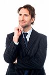 Thoughtful Isolated Business Leader Stock Photo