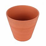 Top Side Of Clay Pot On White Background Stock Photo
