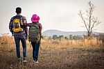 Tourists Are Enjoying The Mountain Stock Photo