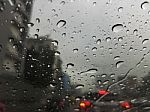 Traffic Jam In Raining Day Stock Photo