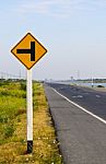 Traffic Warning Sign Stock Photo