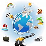 Travel Icons Symbol Collection Stock Photo