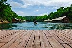 Travel With House Boat At Saiyok Yai National Park, Kanchanaburi Stock Photo