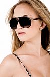 Trendy Woman With Sunglasses Stock Photo