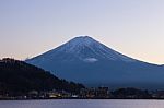 Twilight Of Mt Fuji And Lake Stock Photo