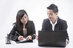 Two Asian Business Stock Photo