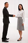 Two Businesspeople Shaking Hands Stock Photo