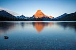 Two Medicine Lake, Glacier National Park, In The Morning Stock Photo