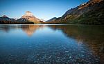 Two Medicine Lake, Glacier National Park, In The Morning Stock Photo