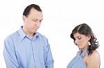Unhappy Couple Going Through Break-up Stock Photo