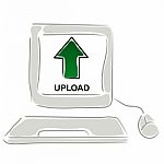 Upload Icon On Computer Stock Photo