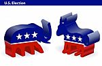 US Election Donkey And Elephant Stock Photo