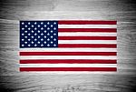 Usa Flag On Wood Texture Stock Photo