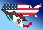 Usa Mexico Wall Stock Photo
