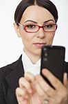 Usinesswoman Using Mobile Phone Stock Photo