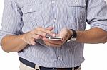 Using Cellphone Stock Photo