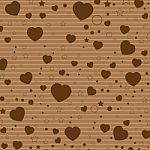 Valentine's Day And Colorful Heart On Colorful Brown Pattern.  Valentine's Day Background Stock Photo