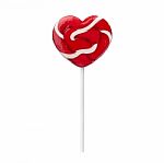 Valentines Day Candy - Lollipops Heart Shaped Lollypop Isolated Stock Photo