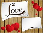 Valentine's Day On  Wooden Background.  Heart In White Paper On Brown Wood Floor Texture Background Stock Photo