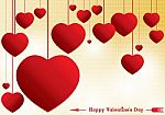 Valentine's Day On Yellow Background.  And Full Red Heart Background Stock Photo
