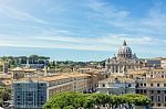 Vatican And Basilica Of Saint Peter Seen From Castel Sant'angelo Stock Photo