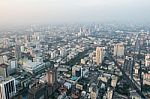 View Of Bangkok Cityscape, Bangkok The Capital City Of Thailand Stock Photo