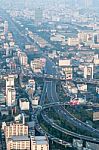 View Of Bangkok Cityscape, Bangkok The Capital City Of Thailand Stock Photo