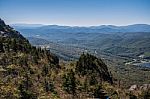 View Of The Blue Ridge Mountains During Fall Season Stock Photo