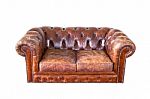 Vintage Classic Brown Grunge Leather Chair Sofa Stock Photo