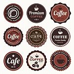 Vintage Coffee Badges And Labels Stock Photo