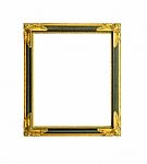 Vintage Gold Picture Frame Isolated Stock Photo