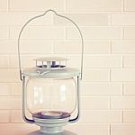 Vintage Lamp On Brick Wall Stock Photo