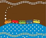 Vintage Steam Train Pattern Stock Photo