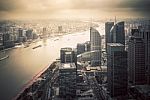 Vintage Style Of Shanghai Cityscape From Top View Stock Photo