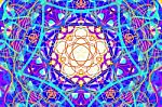 Violet Abstract Kaleidoscope Pattern Stock Photo