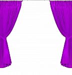Violet Or Magenta Curtains On White Background Stock Photo